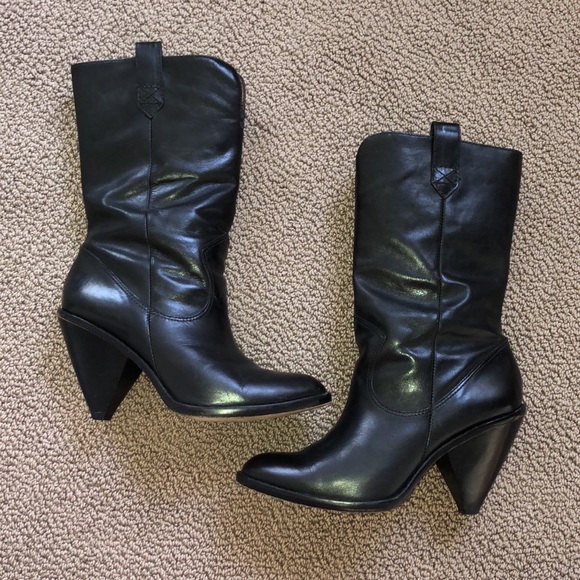 KORS MICHAEL KORS LEATHER WESTERN COWBOY BOOTS - Picture 1 of 9